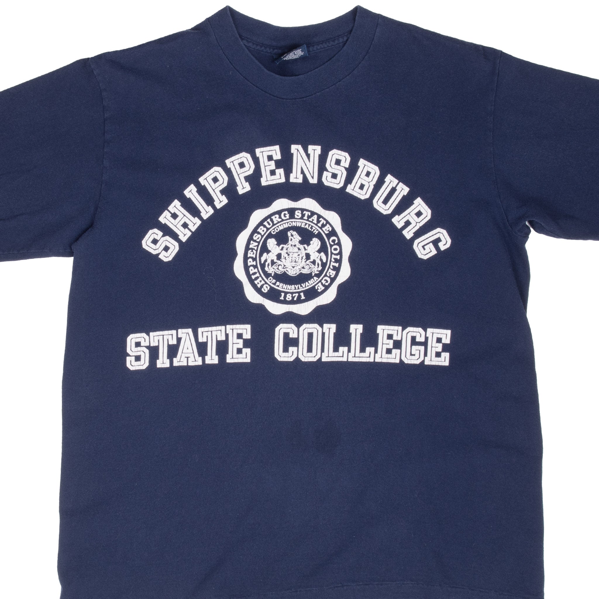 Vintage Shippensburg State College 1990S Tee Shirt Size Large Made In Usa With Single Stitch Sleeves