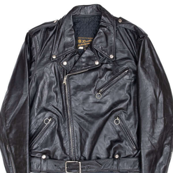 Vintage Brooks Sportswear Leather Perfecto Jacket Size 44 Made In Usa Cowhide