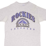 Vintage Black MLB Colorado Rockies Tee Shirt 1991 Size Large Made In USA With Single Stitch Sleeves