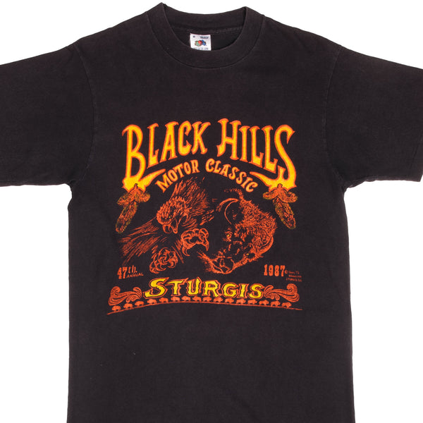 Vintage Sturgis Black Hills Rally Tee Shirt 1987 Size Medium Made In USA With Single Stitch Sleeves.