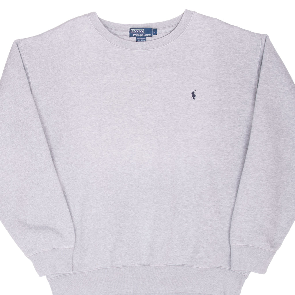 Vintage Ralph Lauren Grey Classic Crewneck Sweatshirt Size Large 1990S