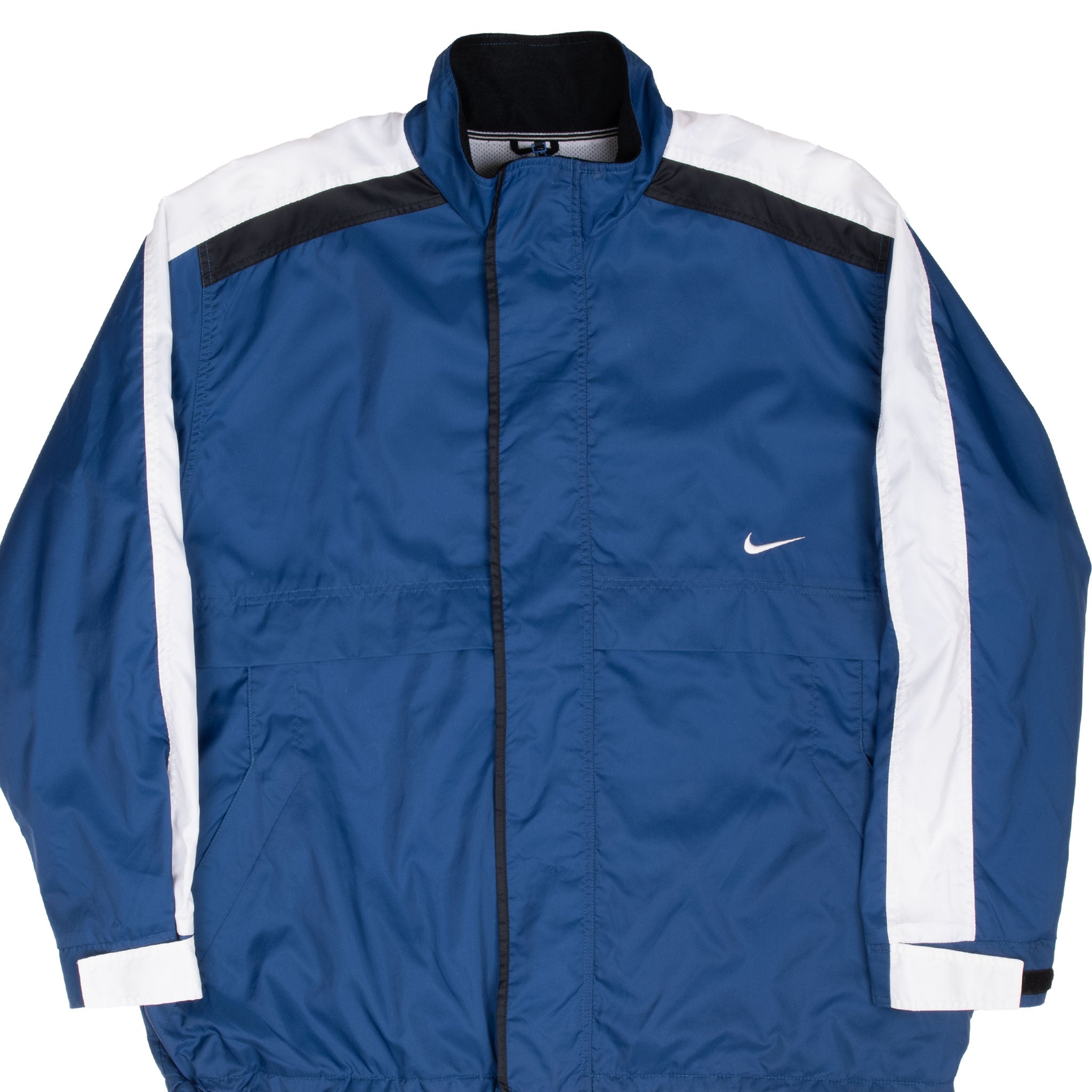 Vintage Nike Classic Swoosh Blue Windbreaker Jacket 1990S Size XL