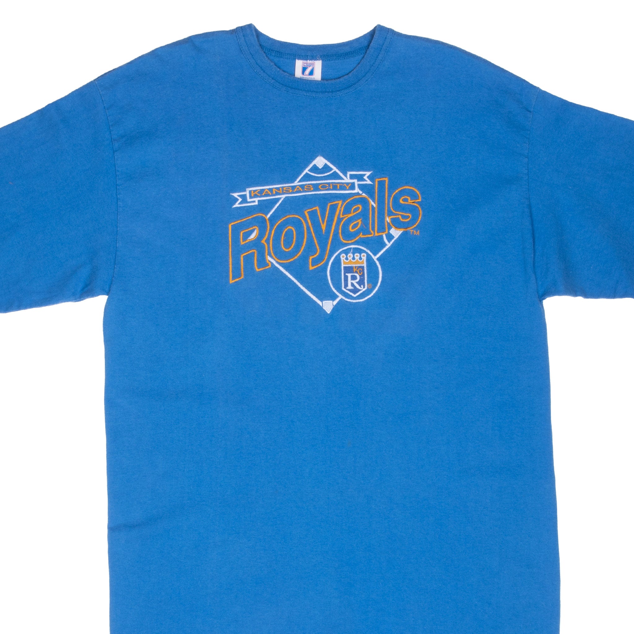 Vintage Mlb Kansas City Royals Embroidered 1990S Tee Shirt Size Large Made In Usa With Single Stitch Sleeves