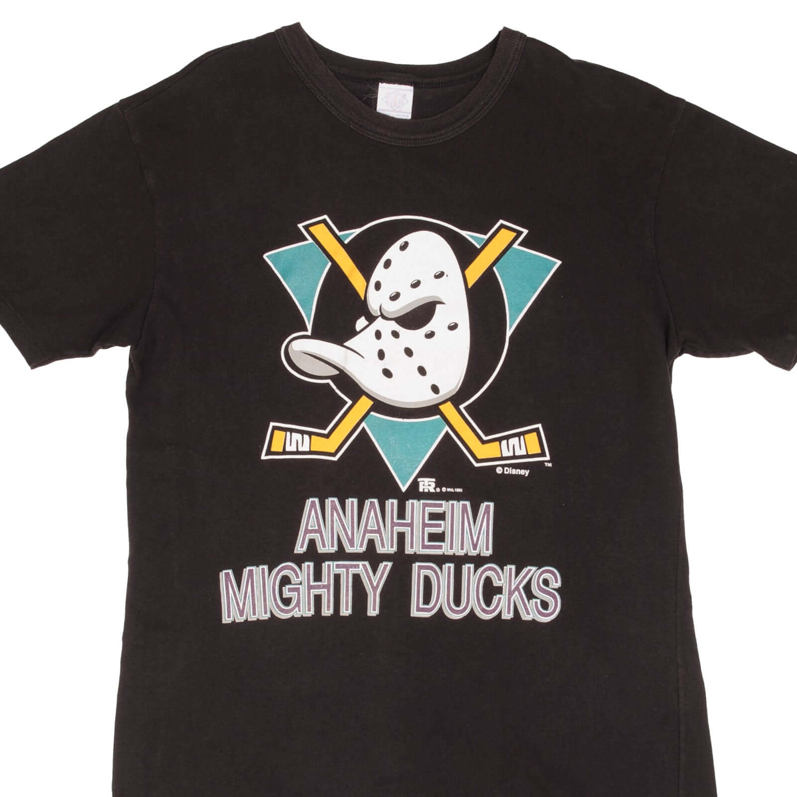 Vintage NHL Anaheim Mighty Ducks Disney Tee Shirt 1993 Size Medium Made in USA With Single Stitch Sleeves
