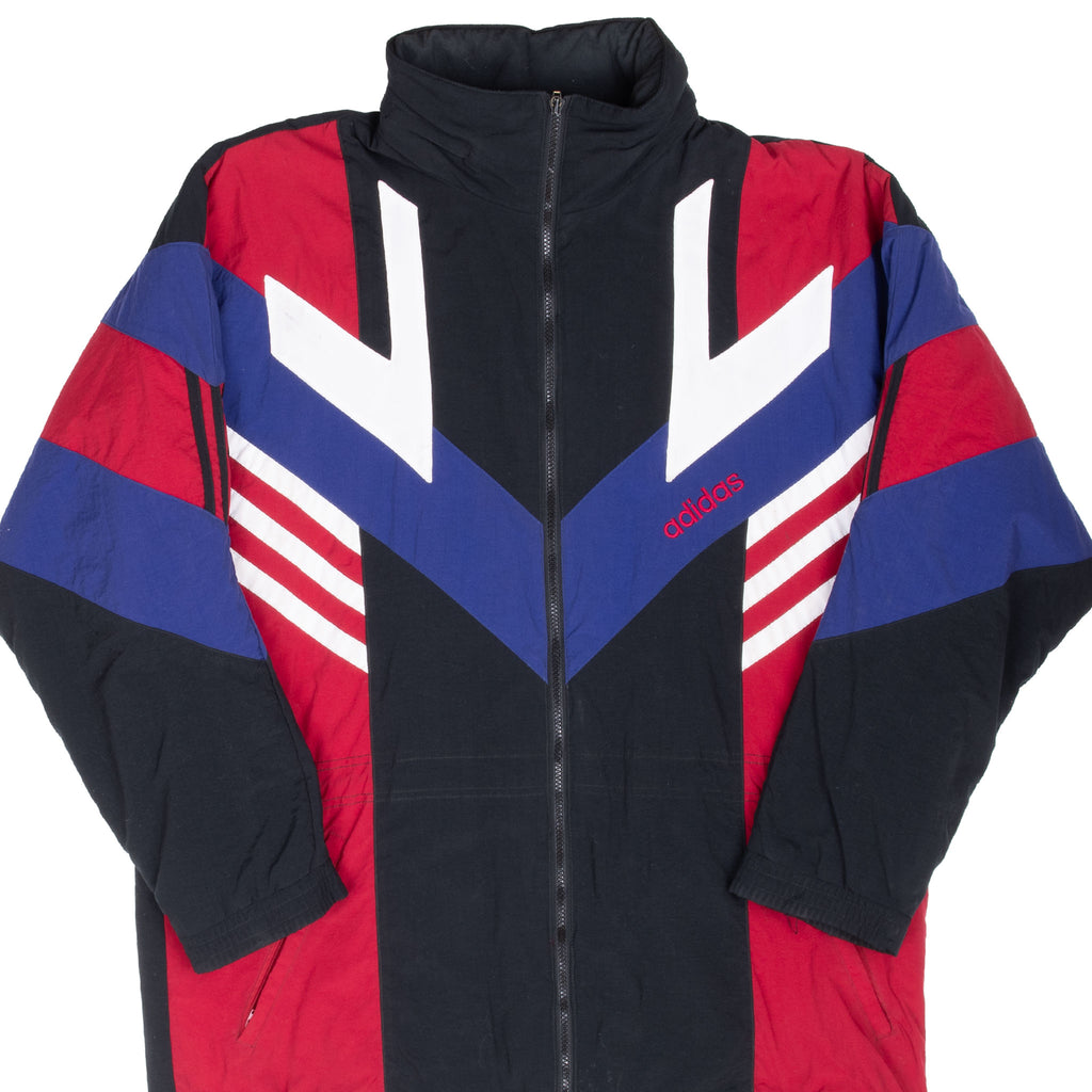 Vintage Adidas BSG Blue Red Black Windbreaker Jacket 1980S Size Large