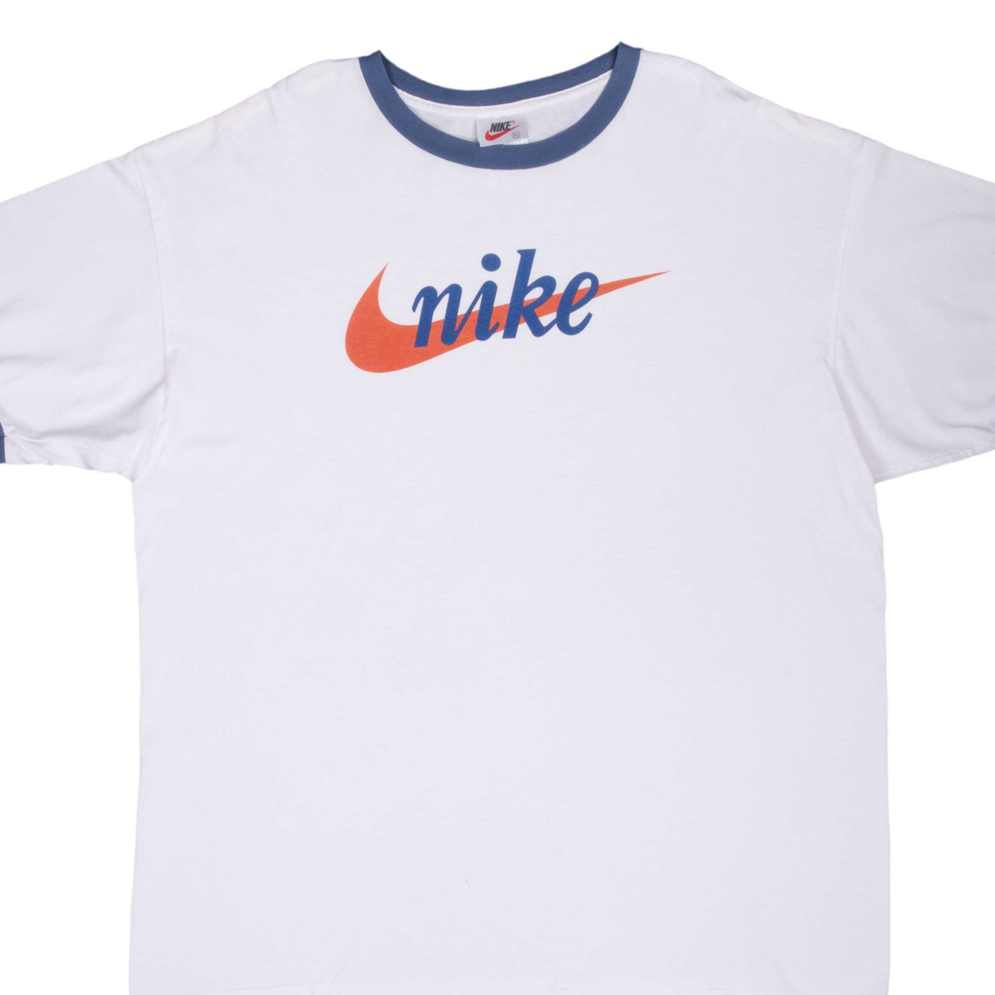 Vintage Nike Spellout White Tee Shirt 1990S Size XL Made In Usa
