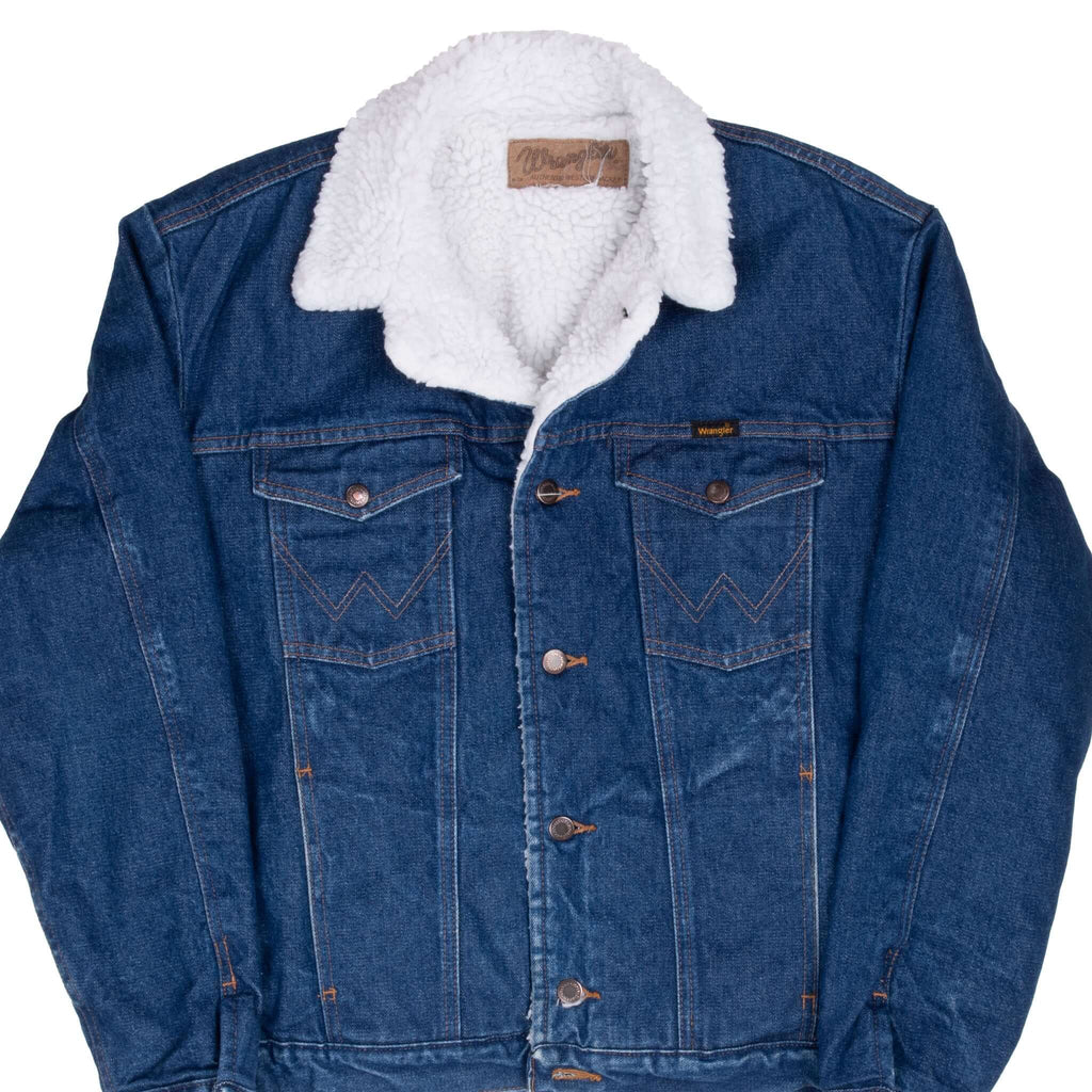 Vintage Wrangler Sherpa Liner Denim Trucker Jacket 1970S Size Large