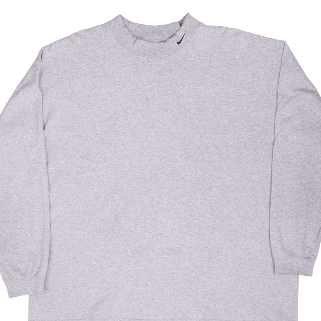 Vintage Nike Long Sleeve Turtle Neck Grey Tee Shirt 2000S Size XL