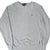 Front of grey Polo Ralph Lauren crewneck sweatshirt with navy embroidered pony logo