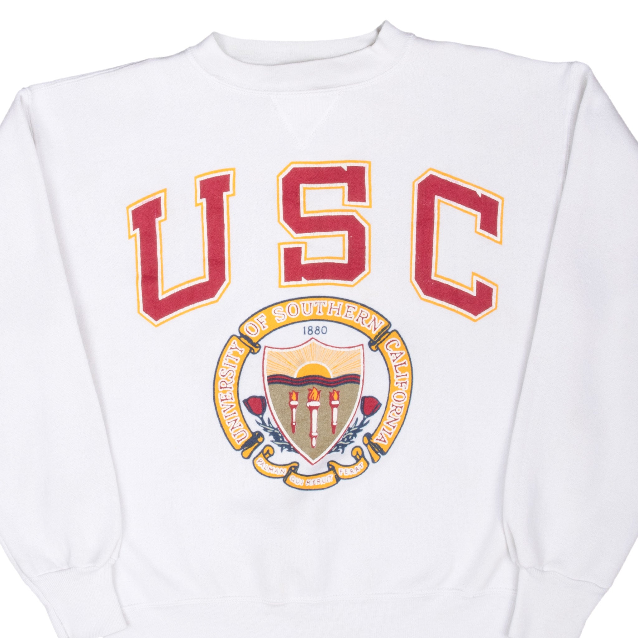 Vintage Ncaa Usc White Sweatshirt 1990S