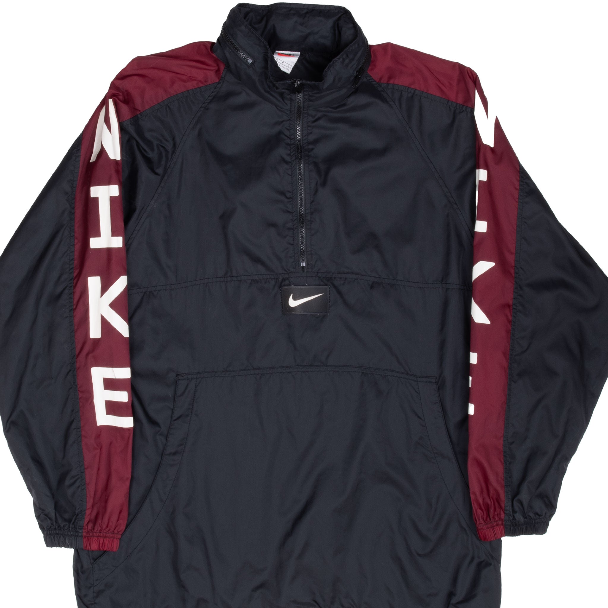 Vintage Nike Black Pullover Windbreaker Jacket 1990S Size Medium