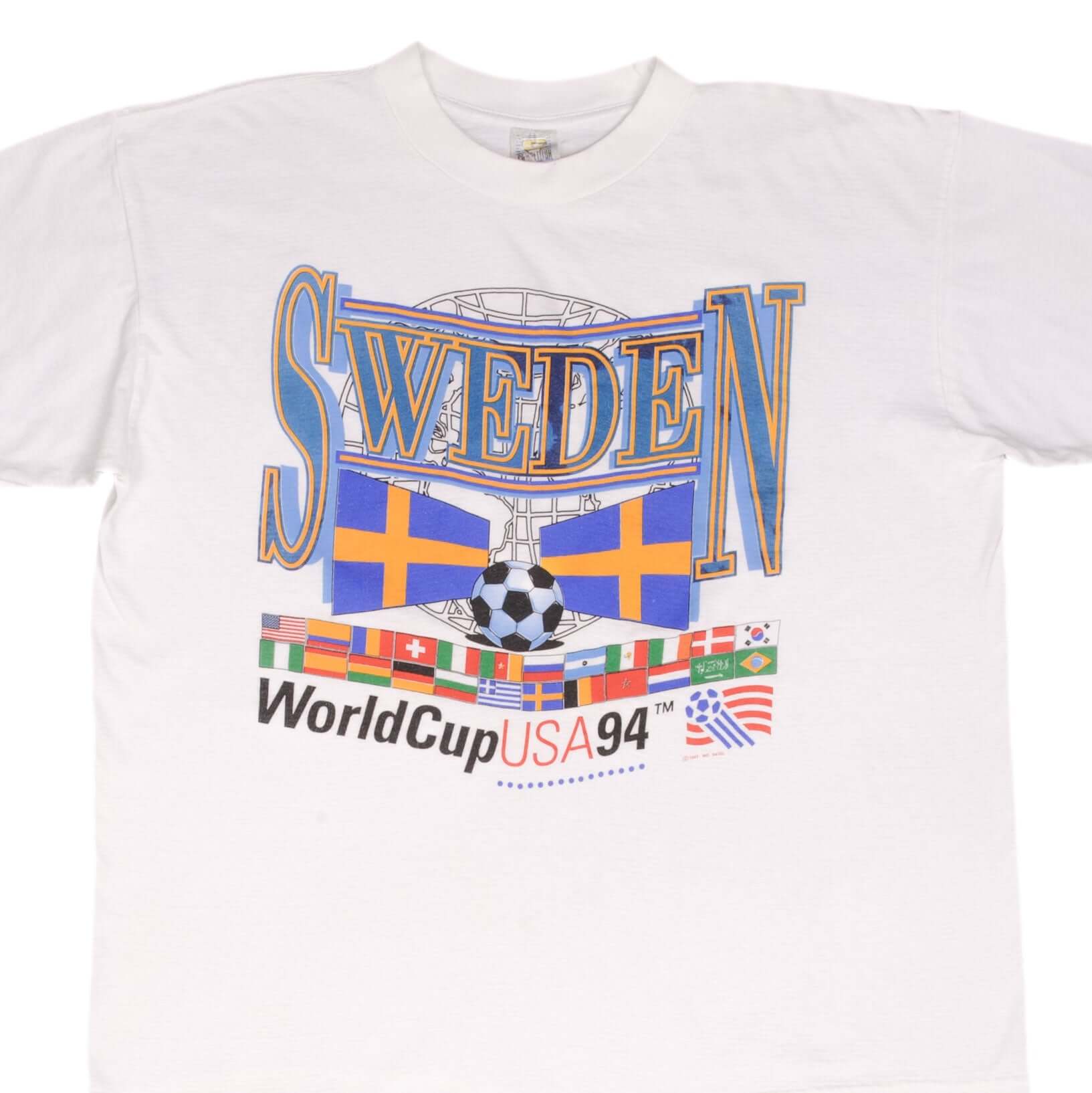 Vintage Soccer Team Sweden World Cup 1994 Usa Tee Shirt Size XL