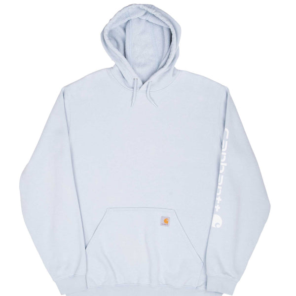 Vintage Carhartt Light Blue Hoodie Sweatshirt 2000S Size XL Tall