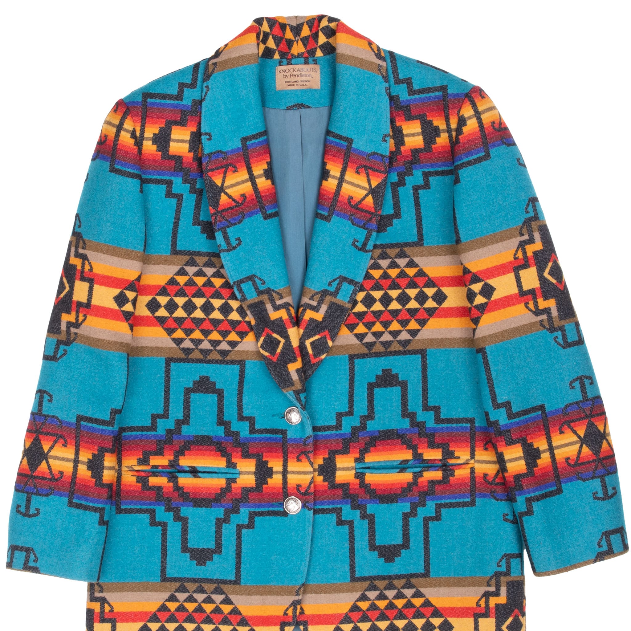Vintage Pendleton Navajo Aztec Wool Blazer Jacket 1990S Size Medium Made In Usa