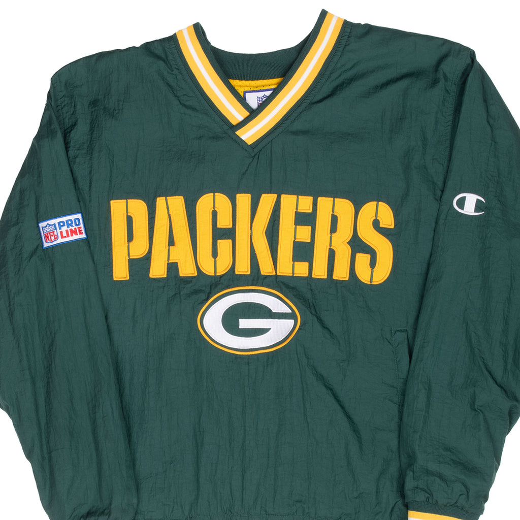 Vintage Nfl Green Bay Packers Pullover Windbreaker Jacket Size Medium 1990S
