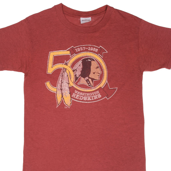 Vintage NFL 50th Anniversary Washington Redskins Tee Shirt 1986 Size Small Made In USA. Stedman