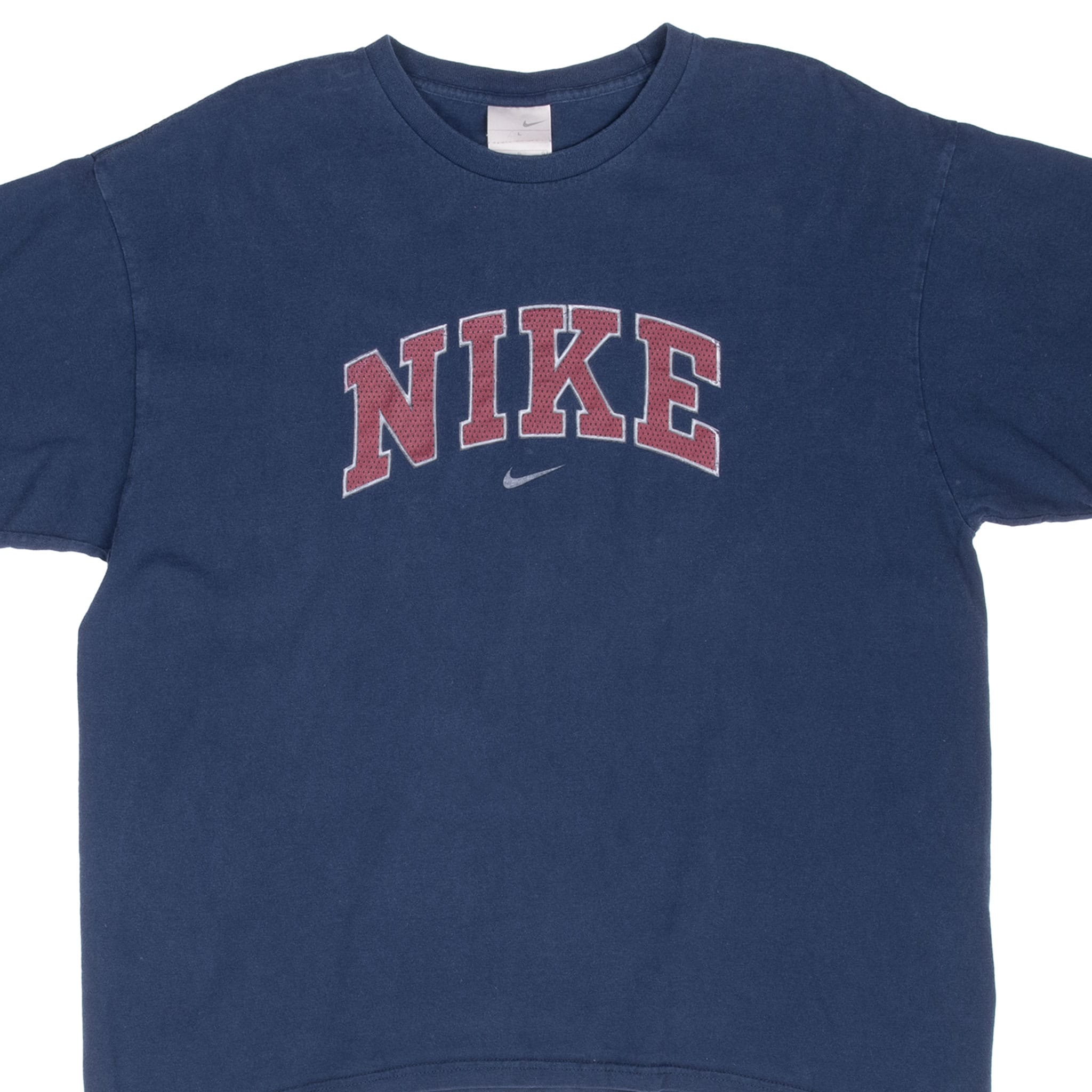 VINTAGE NIKE SPELLOUT NAVY BLUE TEE SHIRT 2000S SIZE LARGE