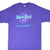 Front of purple Hard Rock Cafe San Francisco T-shirt with turquoise, blue, and orange logo print