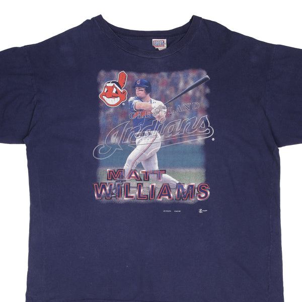 Vintage Mlb Cleveland Indians Matt Williams 1997 Tee Shirt Size 2Xl Made In USA With Single Stitch Sleeves