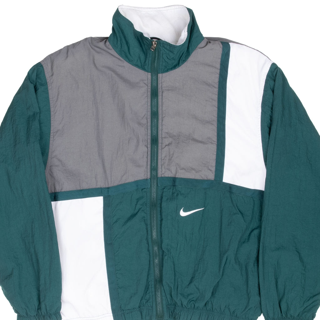 VINTAGE NIKE GREEN WINDBREAKER JACKET 1990S MEDIUM