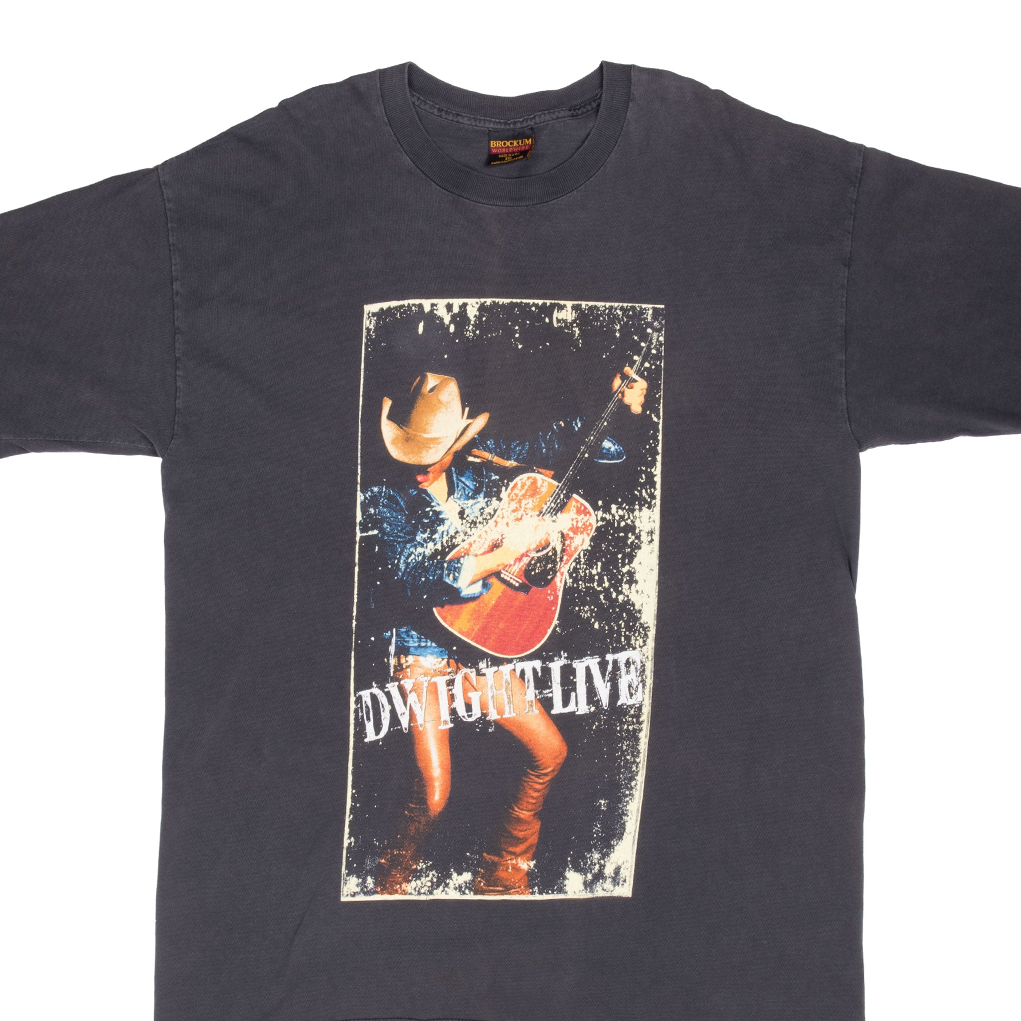 Vintage Dwight Yoakam Dight Live 1995 Tee Shirt Size XL Made In Usa With Single Stitch Sleeves