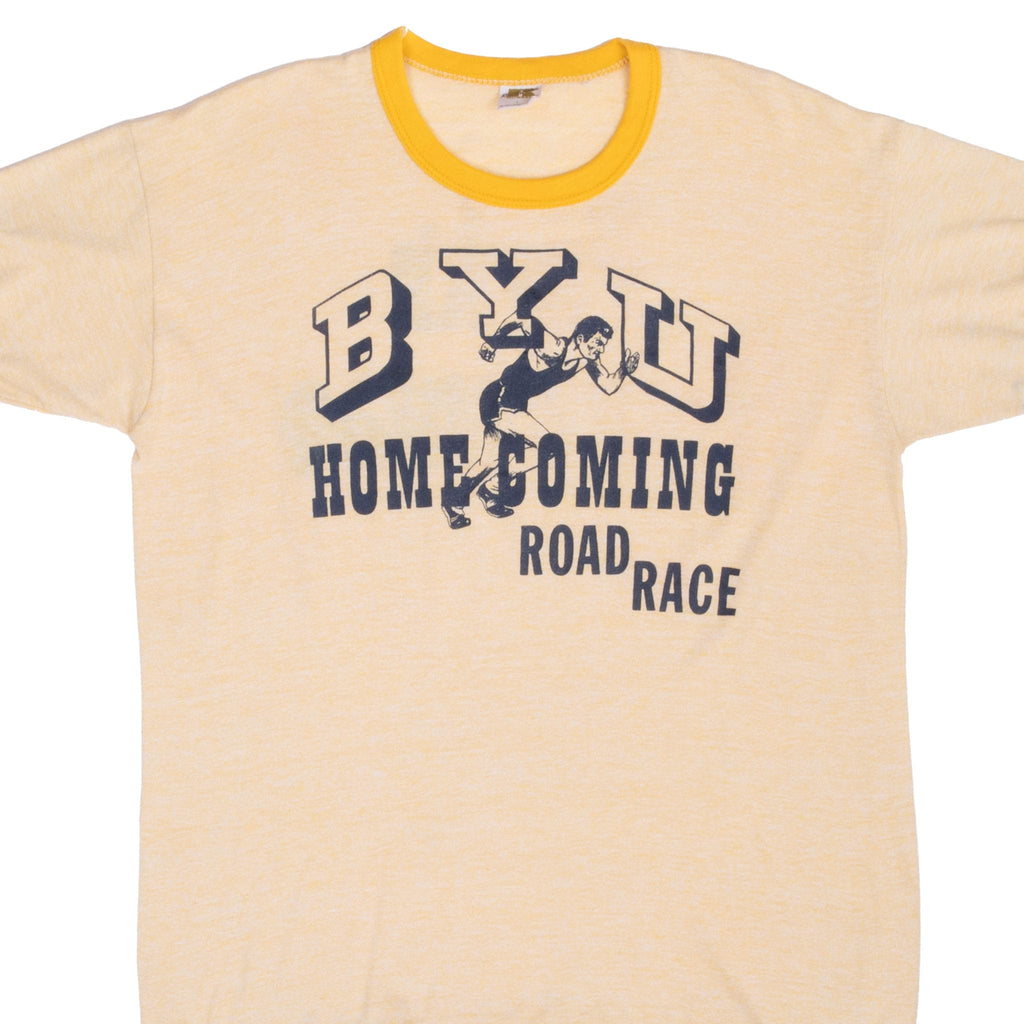 VINTAGE NCAA BYU BRIGHAM YOUNG 1970S RUSSELL TEE SHIRT MEDIUM MADE IN USA