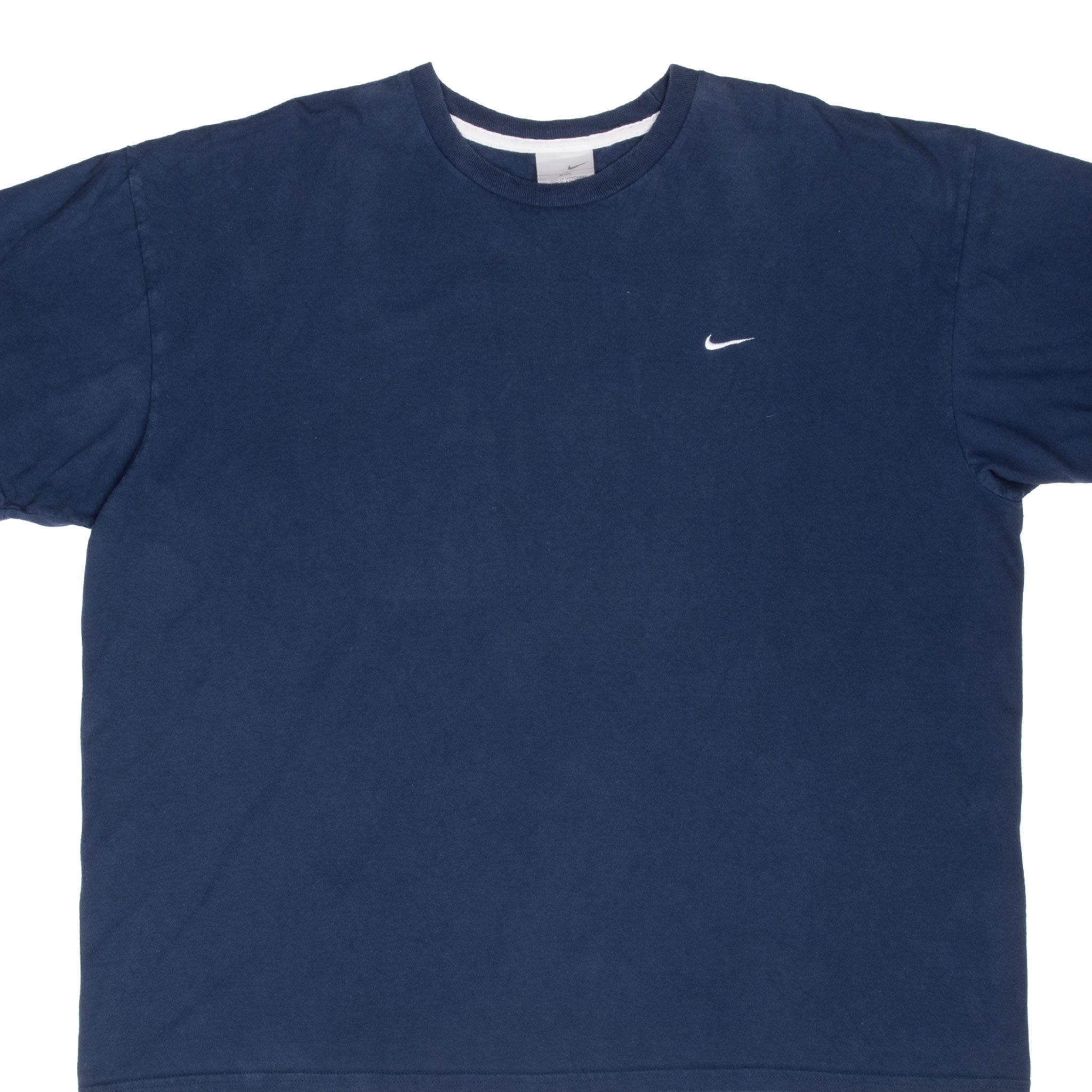 Vintage Nike Classic Swoosh Navy Blue Tee Shirt 2000S Size 2XL
