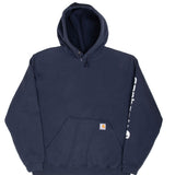 Vintage Carhartt Classic Navy Blue Hoodie Sweatshirt Size Large