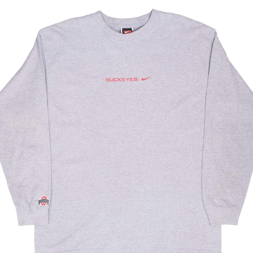 Vintage Nike Ncaa Ohio State Buckeyes Center Swoosh Long Sleeve Tee Shirt 1990S Size Large
