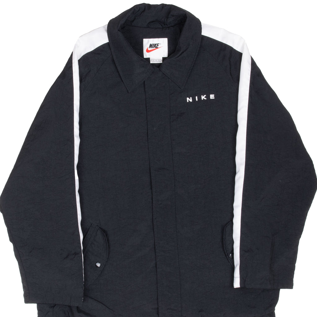 Vintage Nike Big Swoosh Black Windbreaker Jacket 1990S Size Large