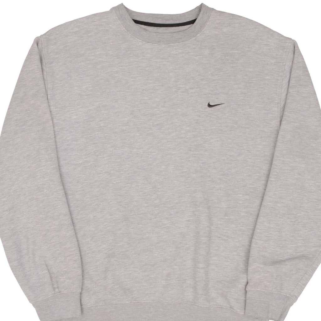 VINTAGE NIKE CLASSIC SWOOSH GRAY SWEATSHIRT 2000S SIZE LARGE