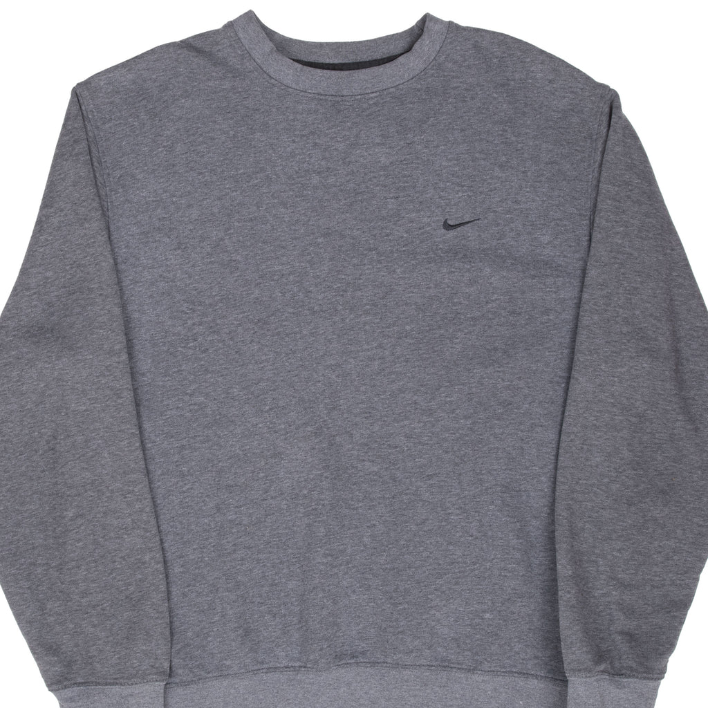 Vintage Nike Classic Swoosh Dark Grey Sweatshirt 2000S Size Large