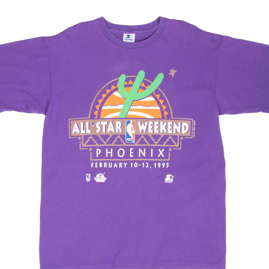 Vintage Nba Phoenix Suns All Star Weekend 1995 Purple Tee Shirt Size Large Made In Usa