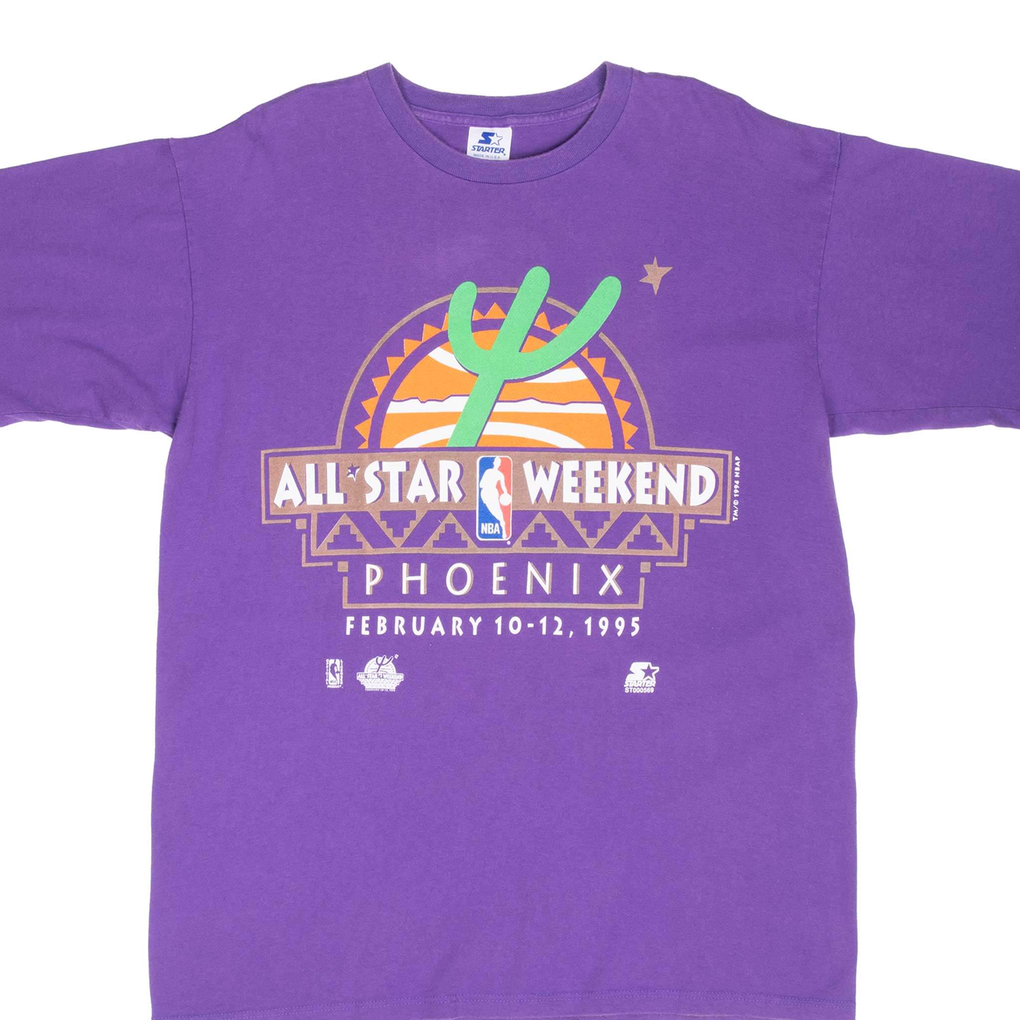 Vintage Nba Phoenix Suns All Star Weekend 1995 Purple Tee Shirt Size Large Made In Usa