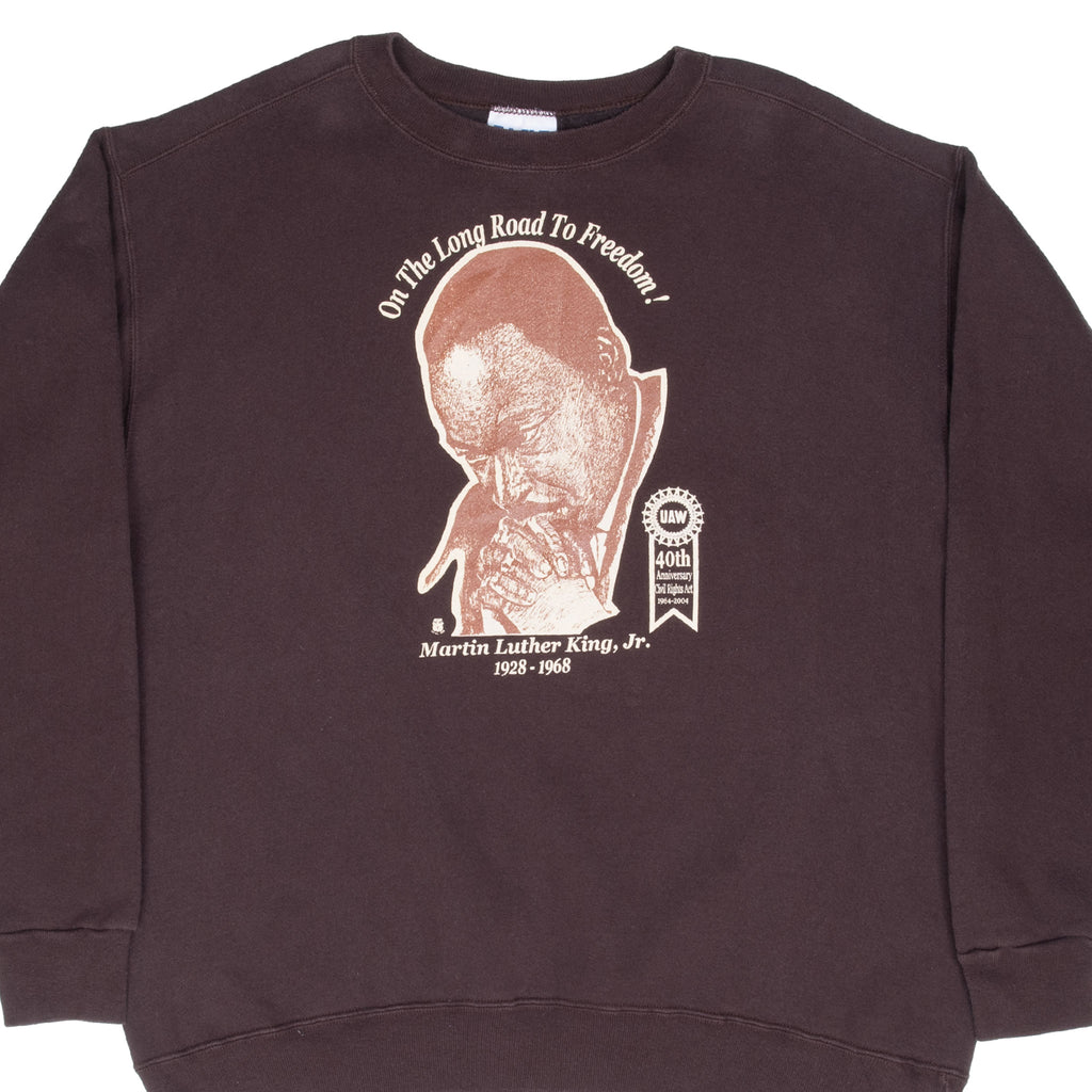 Vintage Martin Luther King Jr On The Long Road To Freedom 2004 Sweatshirt Size XL Made In Usa
