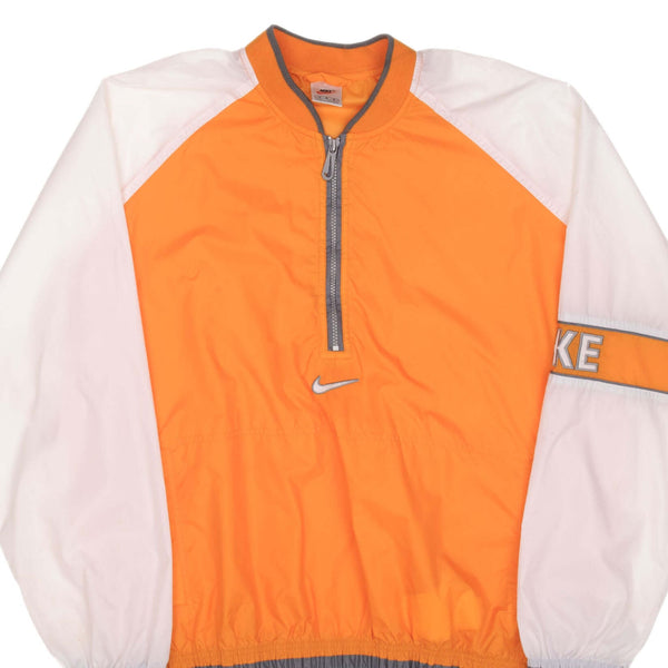 Vintage Nike Pullover Windbreaker Orange & White Jacket 1990S Size Large