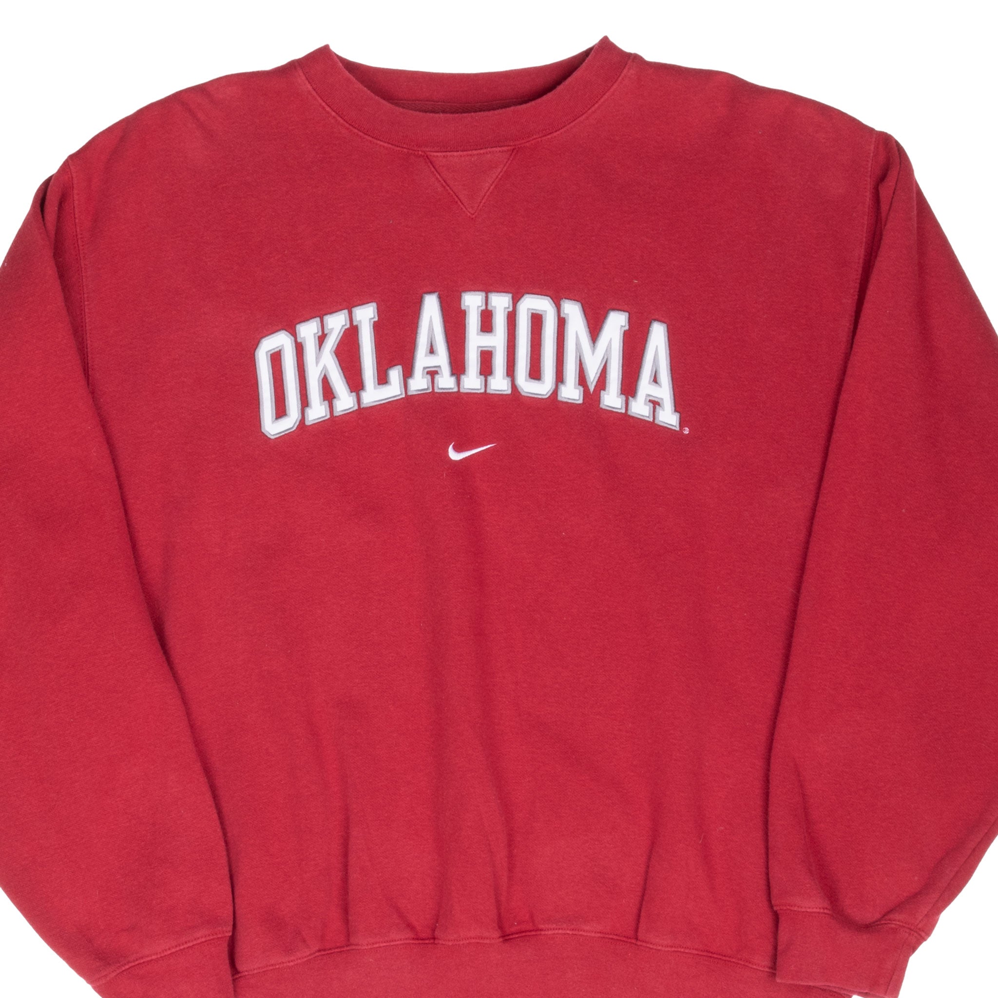 Vintage Nike Center Swoosh Ncaa Oklahoma Red Sweatshirt 1990S Size Large
