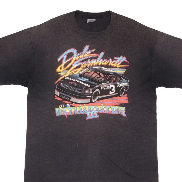 Vintage Nascar Dale Earnhardt Intimidator 3 1990 Tee Shirt Size Large Made In Usa With Single Stitch Sleeves