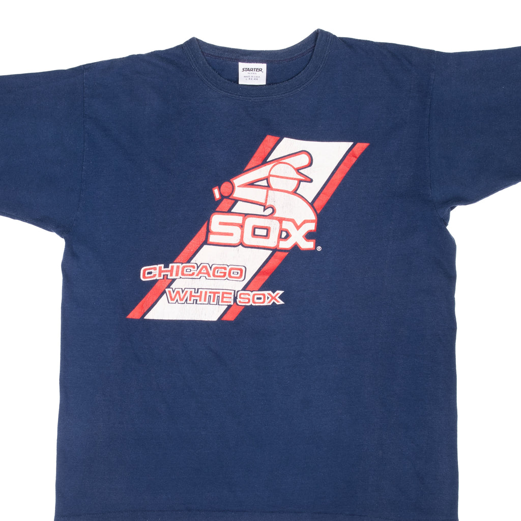 Vintage Mlb Chicago White Sox 1980S Starter Tee Shirt Large Made In Usa With Single Stitch Sleeves