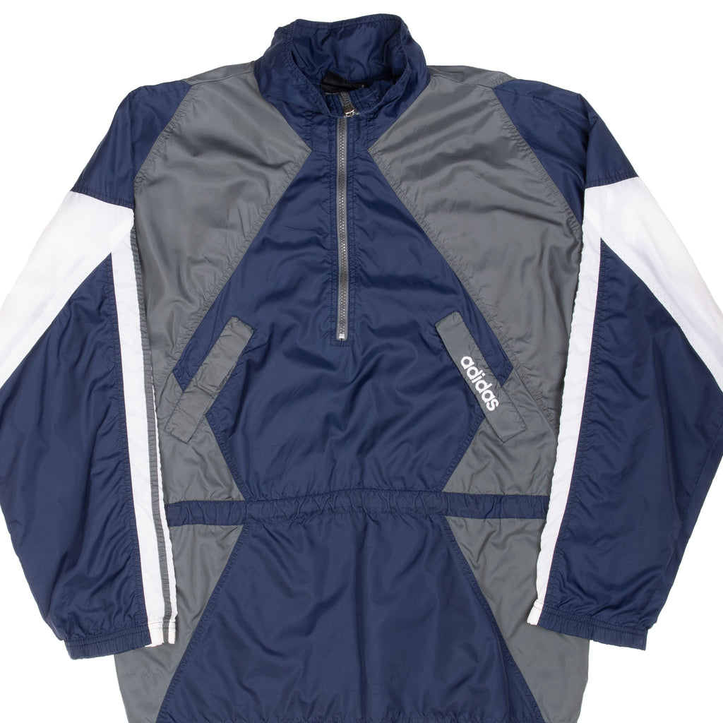 Vintage Adidas Blue Windbreaker Jacket 1990S Size Medium