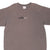 Front upper view of brown Nike T-shirt with black spellout embroidery and white Swoosh