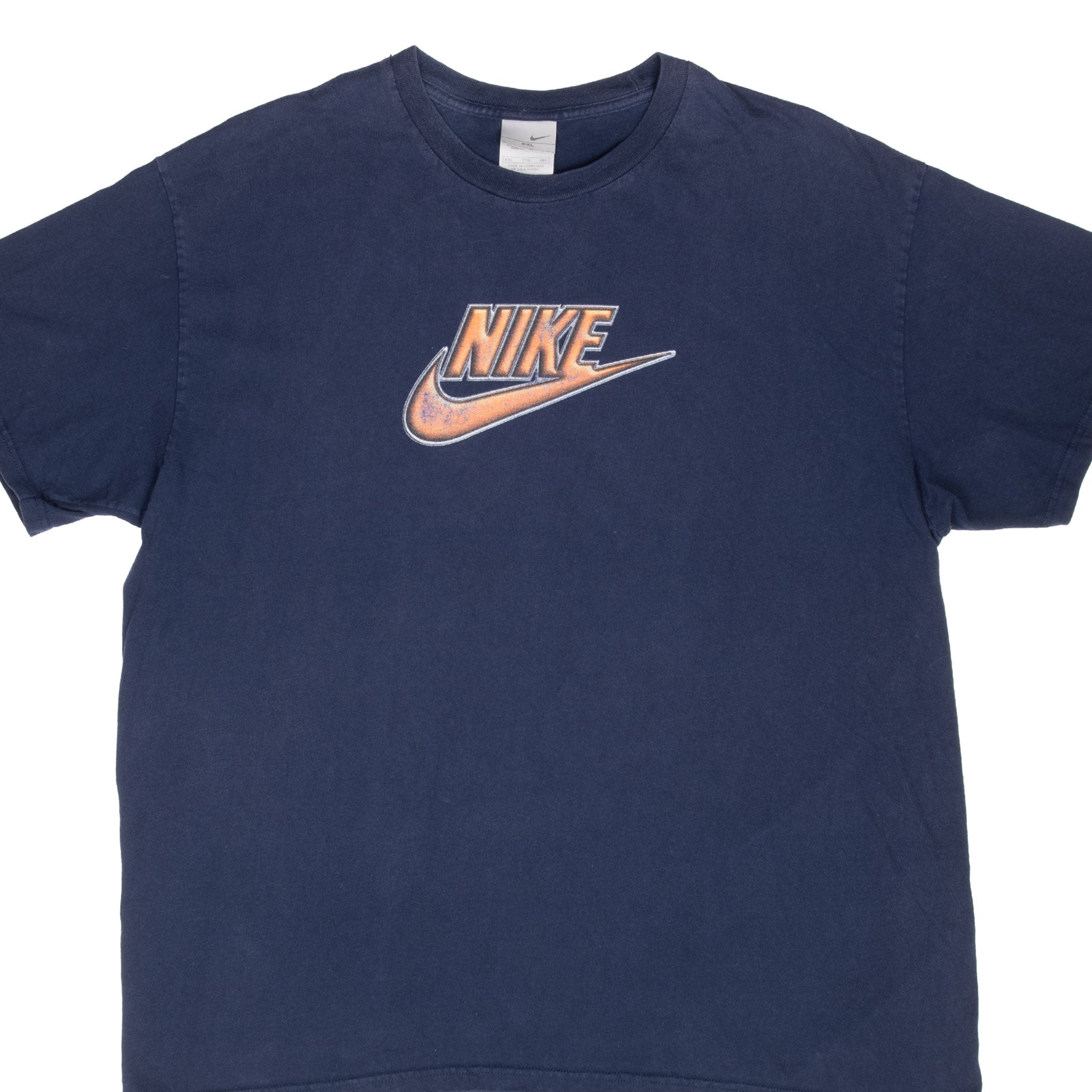 Vintage Nike Spellout Navy Blue Tee Shirt 2000S Size Large