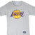 Front of gray Starter T-shirt with purple and gold Los Angeles Lakers basketball logo