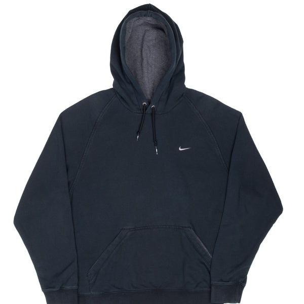 Vintage Nike Classic Swoosh Black Hoodie Sweatshirt 2000S Size Large