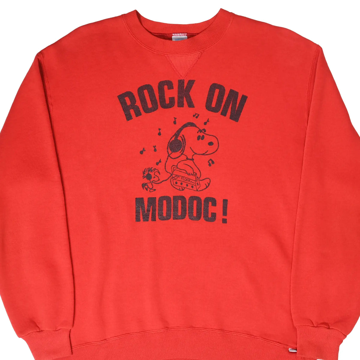 Vintage Peanuts Snoopy Rock On Modoc Sweatshirt 1980s Large Made in USA