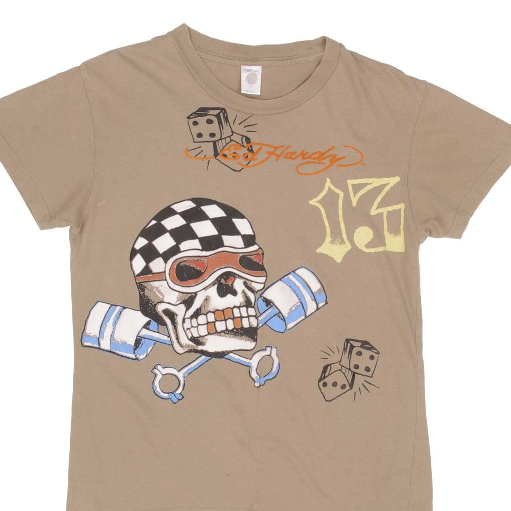 Vintage Ed Hardy By Christian Audigier Skull Tee Shirt 2000S Size Medium