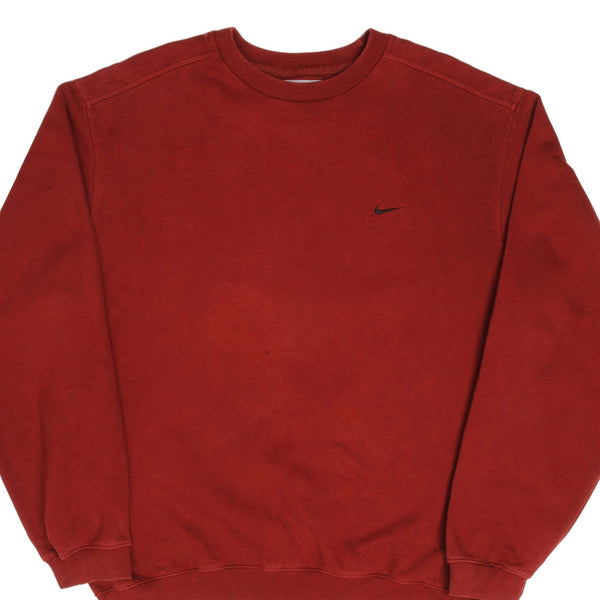 Vintage Red Nike Small Swoosh Sweatshirt 2000S Size Large