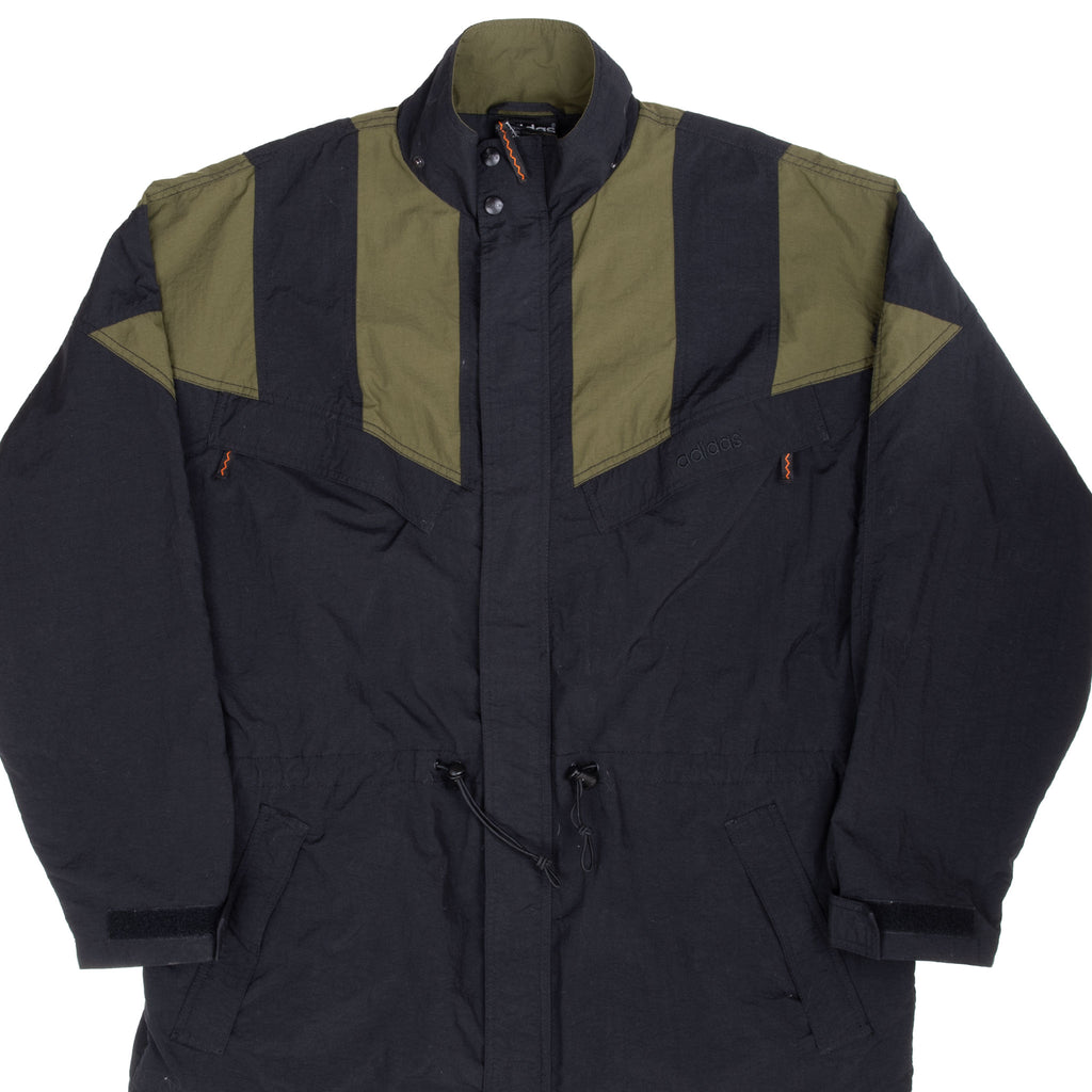 Vintage Adidas Black Green Windbreaker Jacket 1990S Size Large