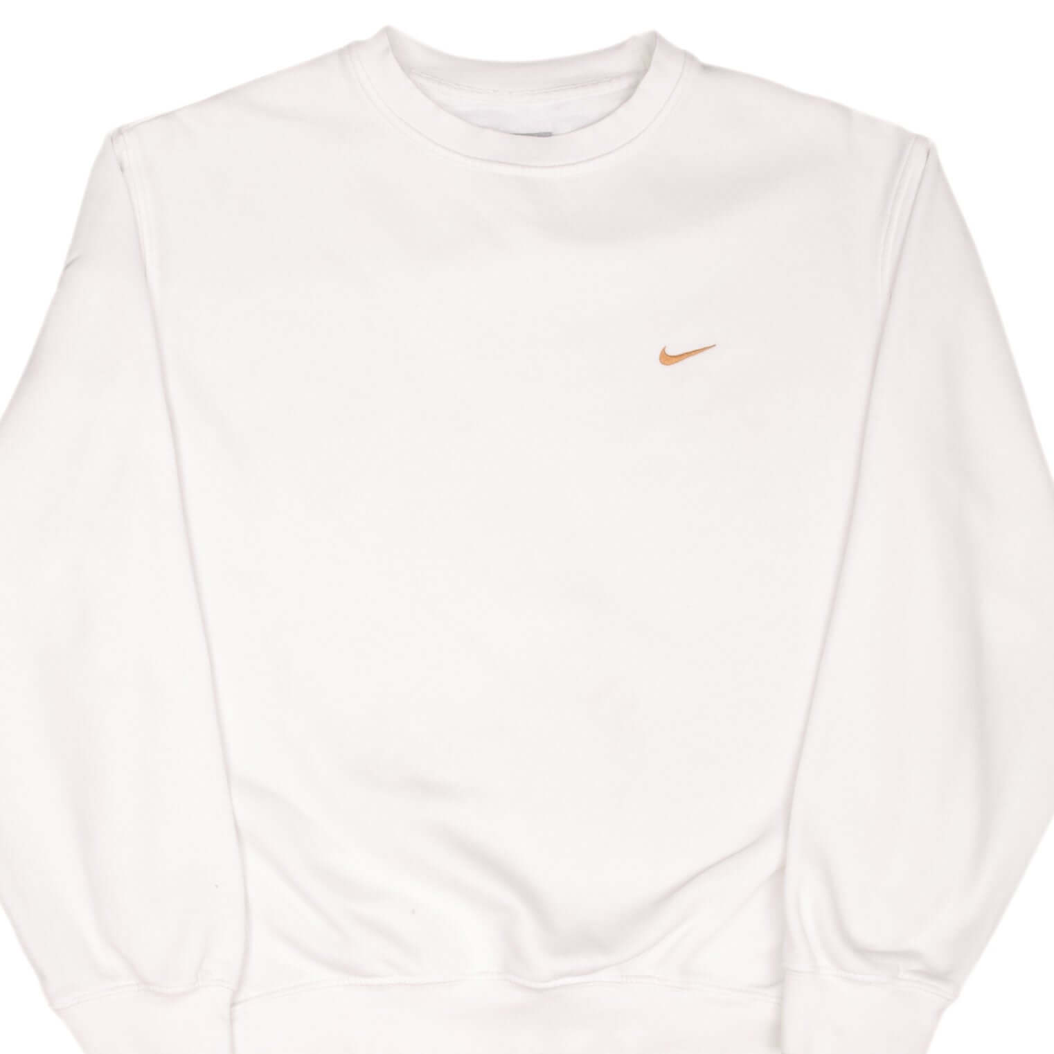 Vintage White Nike Classic Small Swoosh Sweatshirt 2000S Size Medium