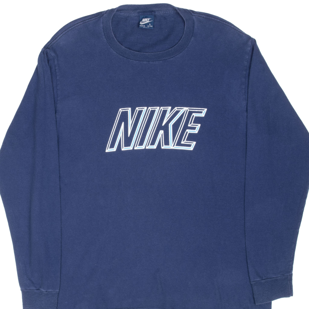 Vintage Nike Spellout Blue Long Sleeve Tee Shirt 1980S Size Large Made In Usa With Single Stitch Sleeves

Blue Label